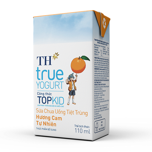 Thùng 48 hộp sữa trái cây TH true JUICE milk TOPKID cam tự nhiên 110ml