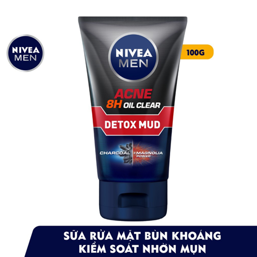 Sữa Rửa Mặt NIVEA MEN Acne Oil Clear Bùn Khoáng Ngừa Mụn | Sạch Sâu 100 g - 83940